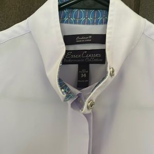 Essex riding shirt with flap over snap collar ladies size 34  100% polyester